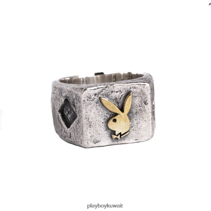 Playboy رجال خاتم رأس الأرنب الجانبي الماسي R820R886 ملحق إبداعي