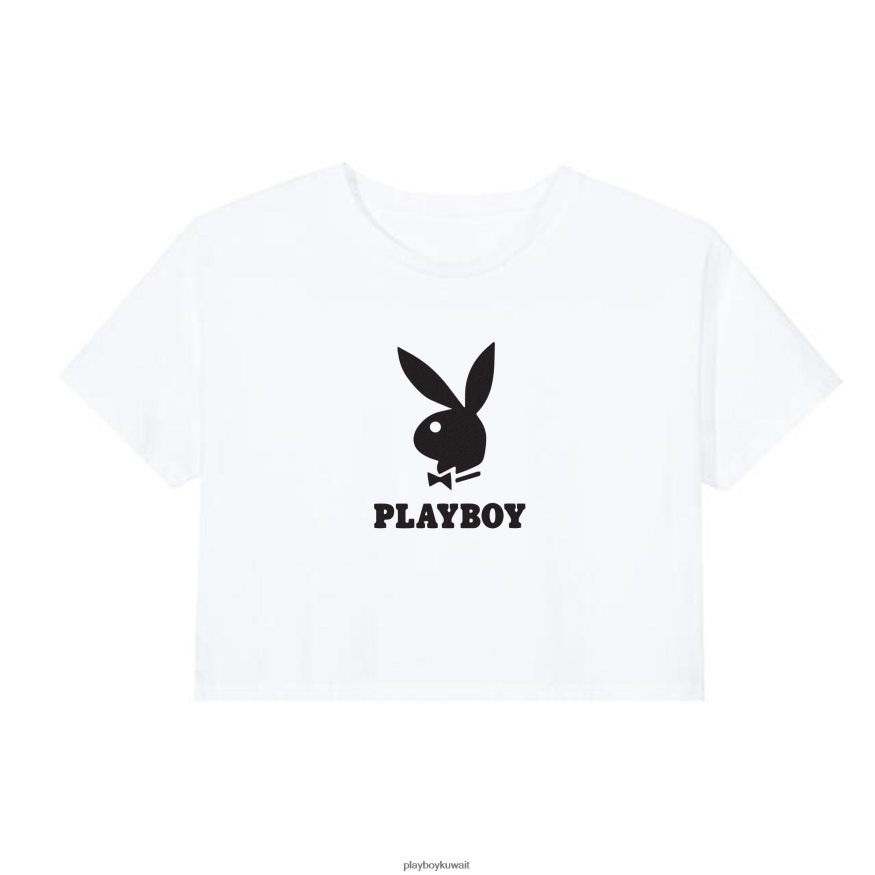 Playboy نحيف تيشيرت قصير بشعار الماركة R820R922 ملابس أسود