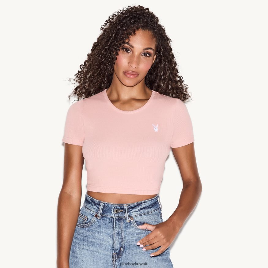 Playboy نحيف تيشيرت أطفال بشعار كلاسيكي R820R958 ملابس لون القرنفل