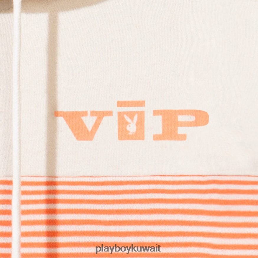 Playboy نحيف سترة بغطاء للرأس بسحاب ربع شريطي من VIP Club R820R1152 ملابس إبداعي