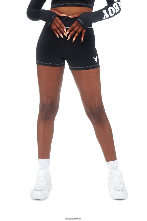 Playboy نحيف السراويل ruched النشطة R820R1262 ملابس أسود