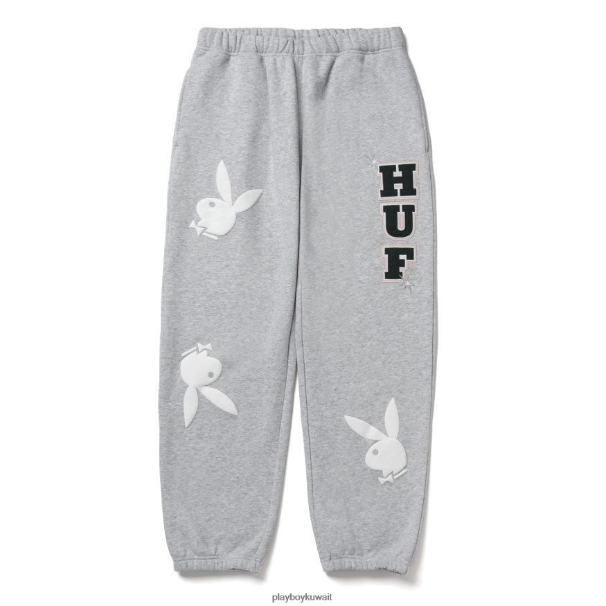 Playboy x HUF رجال بنطال رياضي برأس أرنب R820R598 ملابس رمادي