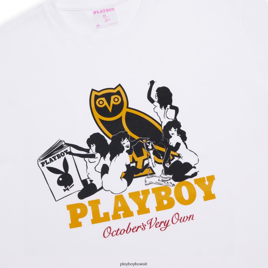 Playboy x OVO رجال تي شيرت فيملين R820R316 ملابس أبيض