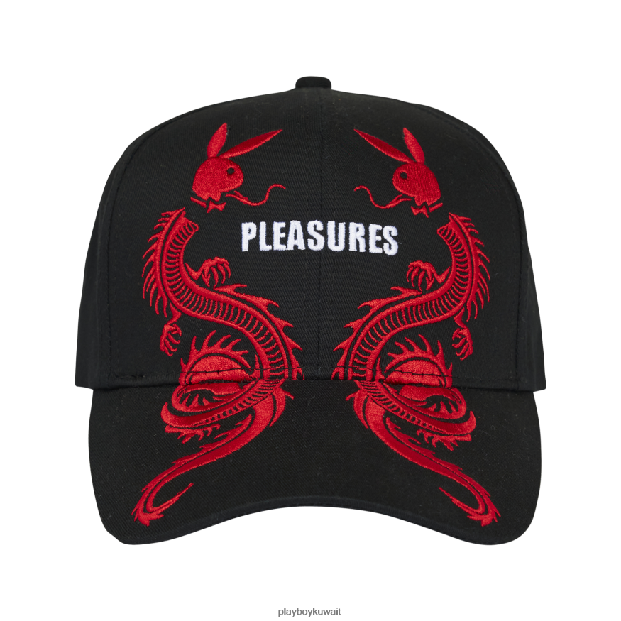 Playboy x Pleasures رجال ذيول 6 لوحة قبعة R820R809 ملحق أسود