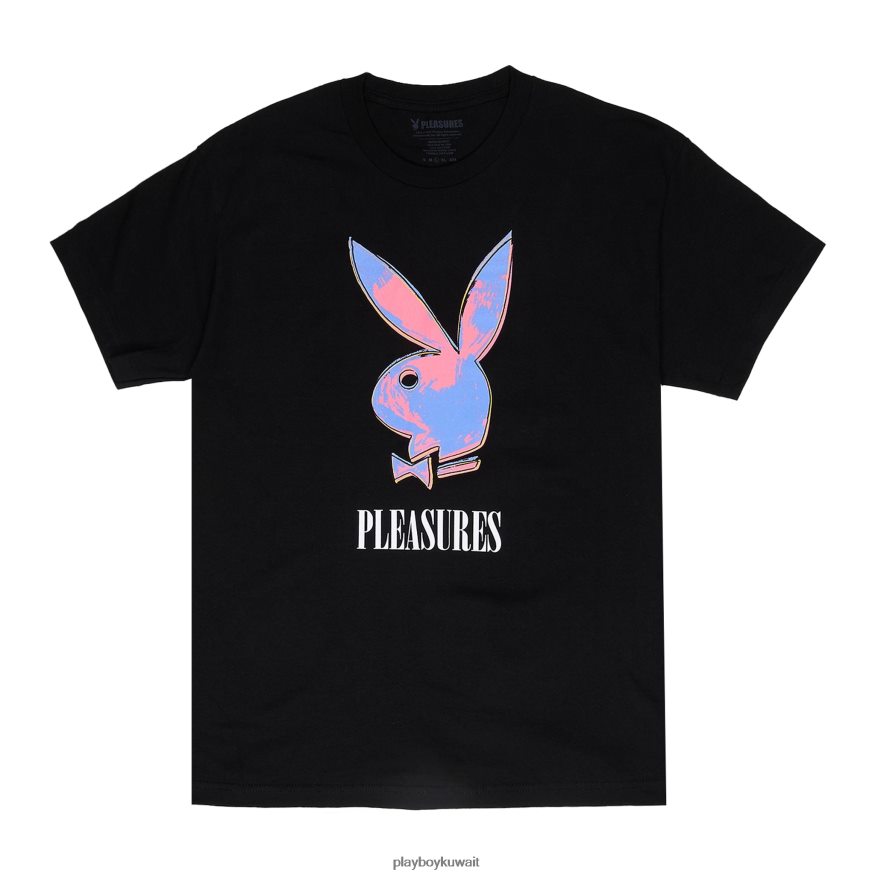 Playboy x Pleasures رجال تي شيرت فن البوب R820R111 ملابس أسود