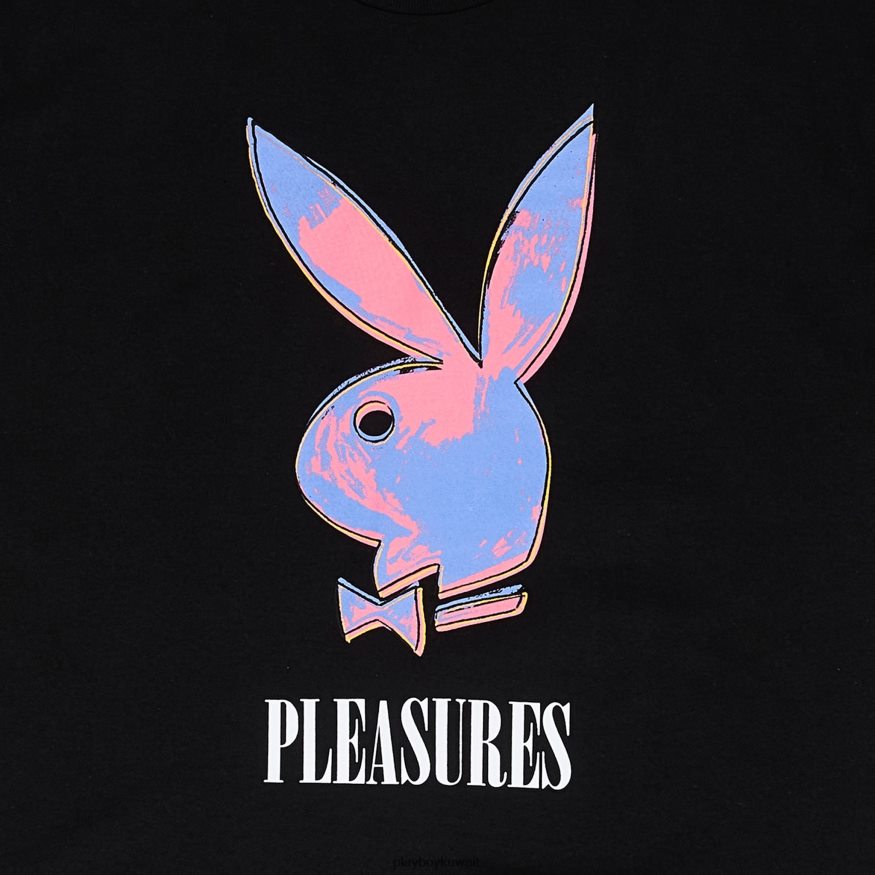 Playboy x Pleasures رجال تي شيرت فن البوب R820R111 ملابس أسود