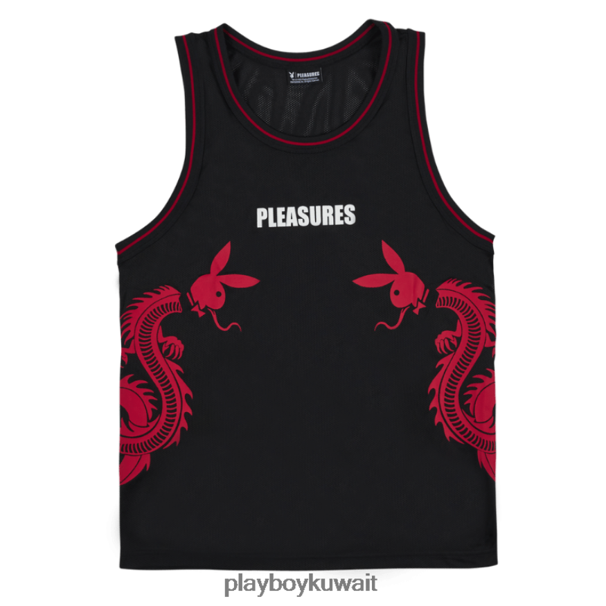 Playboy x Pleasures رجال ذيول كرة السلة جيرسي R820R161 ملابس أسود