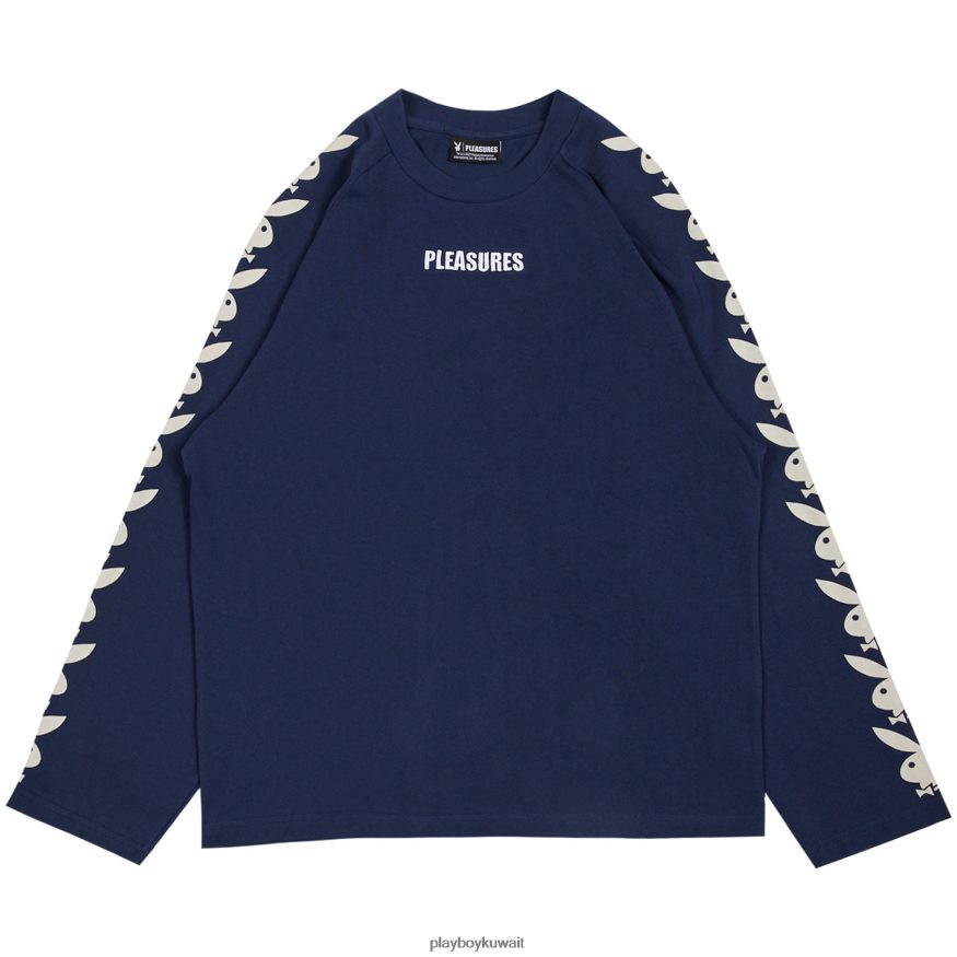 Playboy x Pleasures رجال رأس أرنب راجلان بأكمام طويلة R820R177 ملابس القوات البحرية