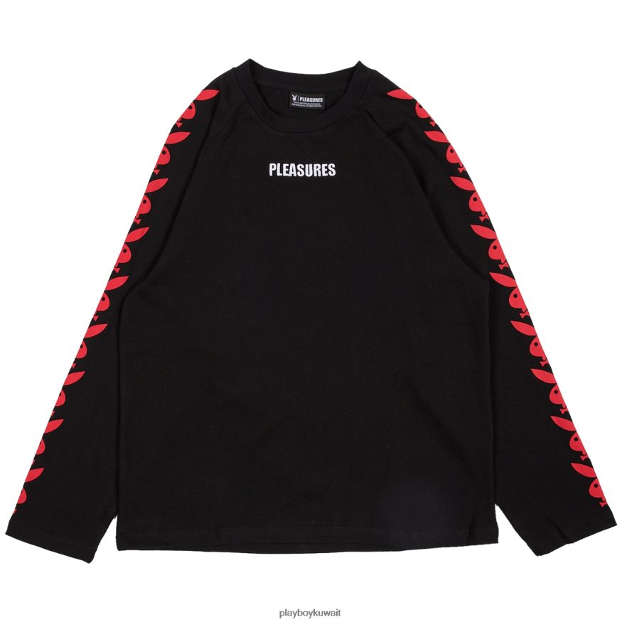 Playboy x Pleasures رجال رأس أرنب راجلان بأكمام طويلة R820R178 ملابس أسود
