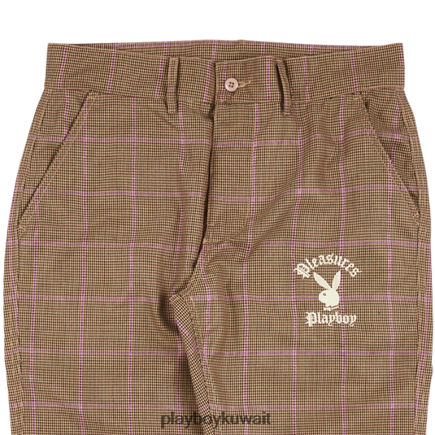 Playboy x Pleasures رجال بنطلون الصدام R820R536 ملابس بني