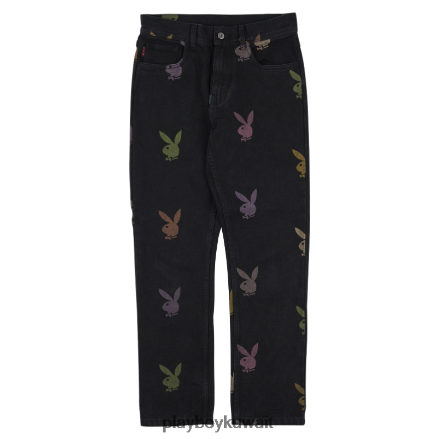 Playboy x Pleasures رجال مبعثر السراويل الجينز R820R537 ملابس أسود