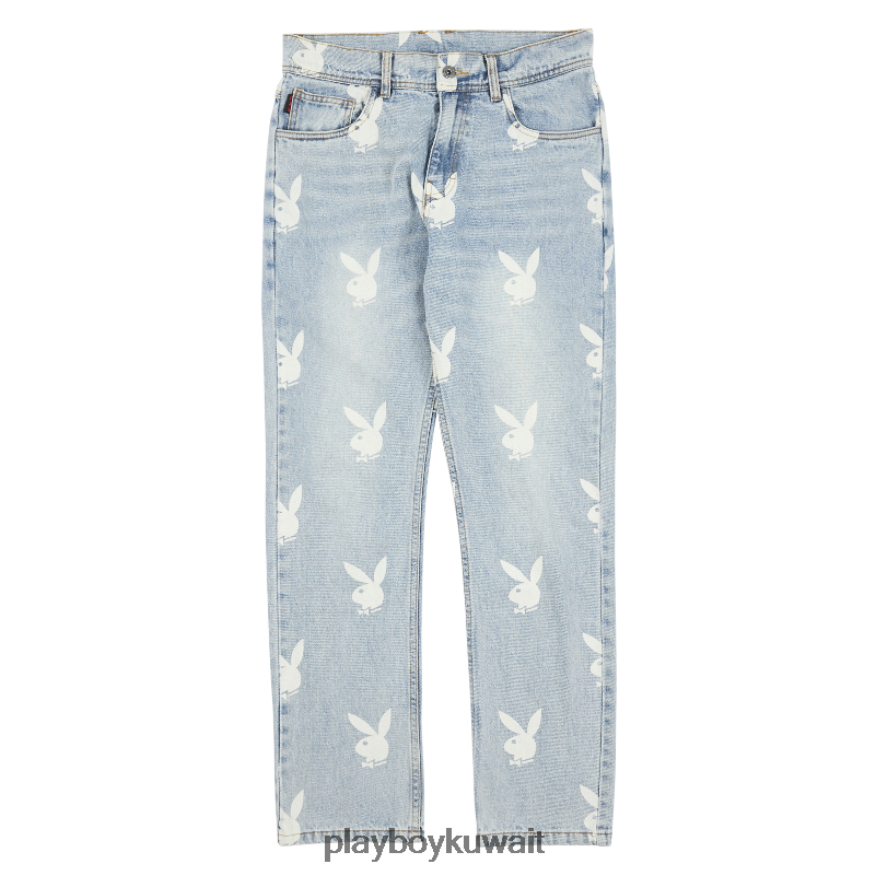 Playboy x Pleasures رجال مبعثر السراويل الجينز R820R538 ملابس أزرق