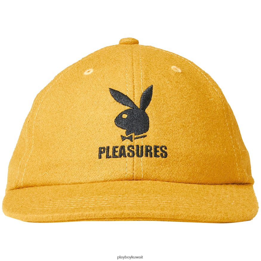 Playboy x Pleasures رجال قبعة من الصوف R820R743 ملحق خردل